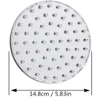 Chrome nippled overhead monsoon shower with dimensions