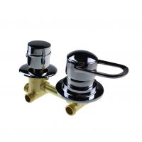 2 Dial Shower Mixer Valve : Threaded 140mm Centres