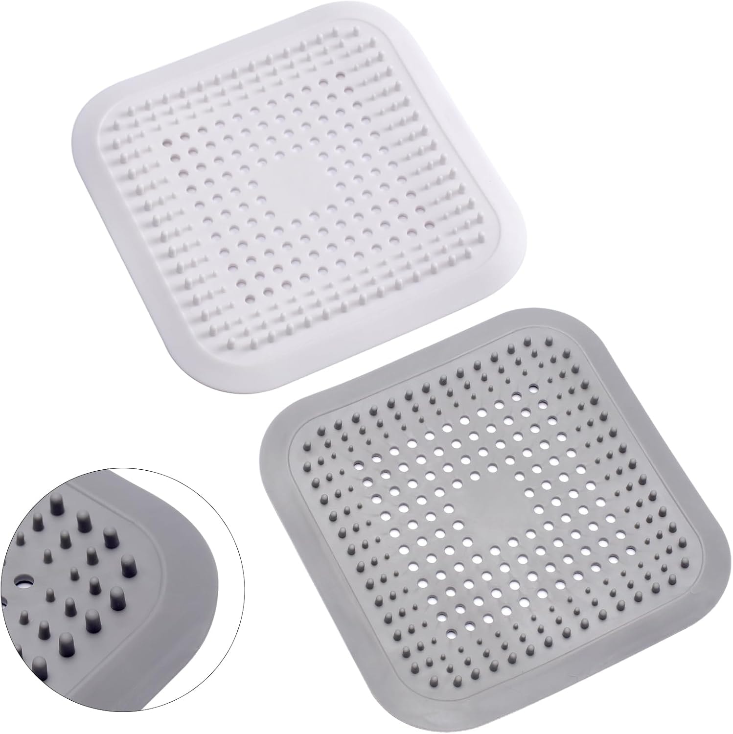 Best Hair Catcher for Flat Shower Drain – Alyvisun Silicone Drain Protector (2-Pack)